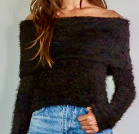 Fuzzy Off Shoulder