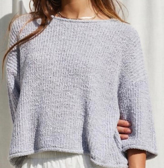 3/4 Sleeve Solid Sweater