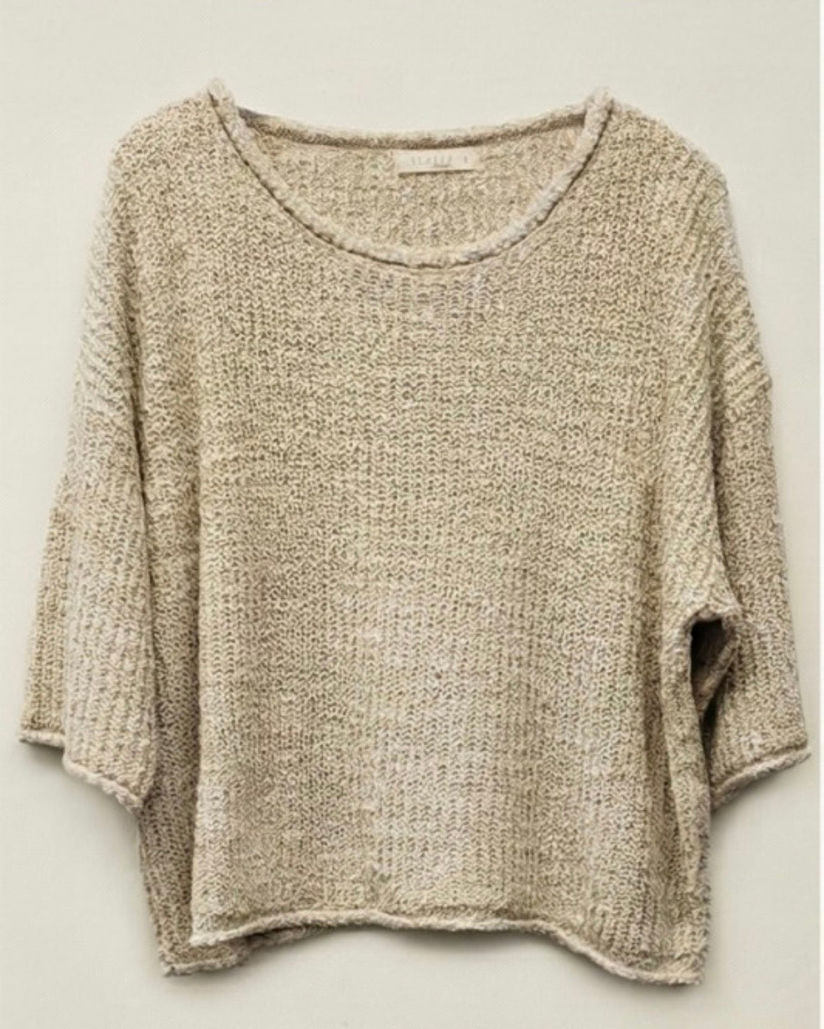 3/4 Sleeve Solid Sweater