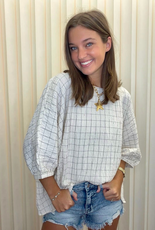Boat Neck Gauze Top