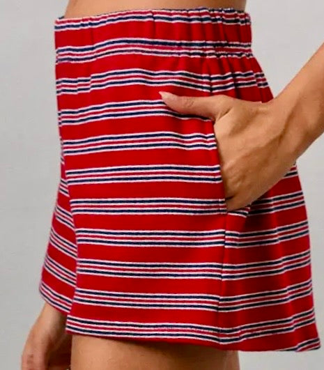 Red Striped Shorts