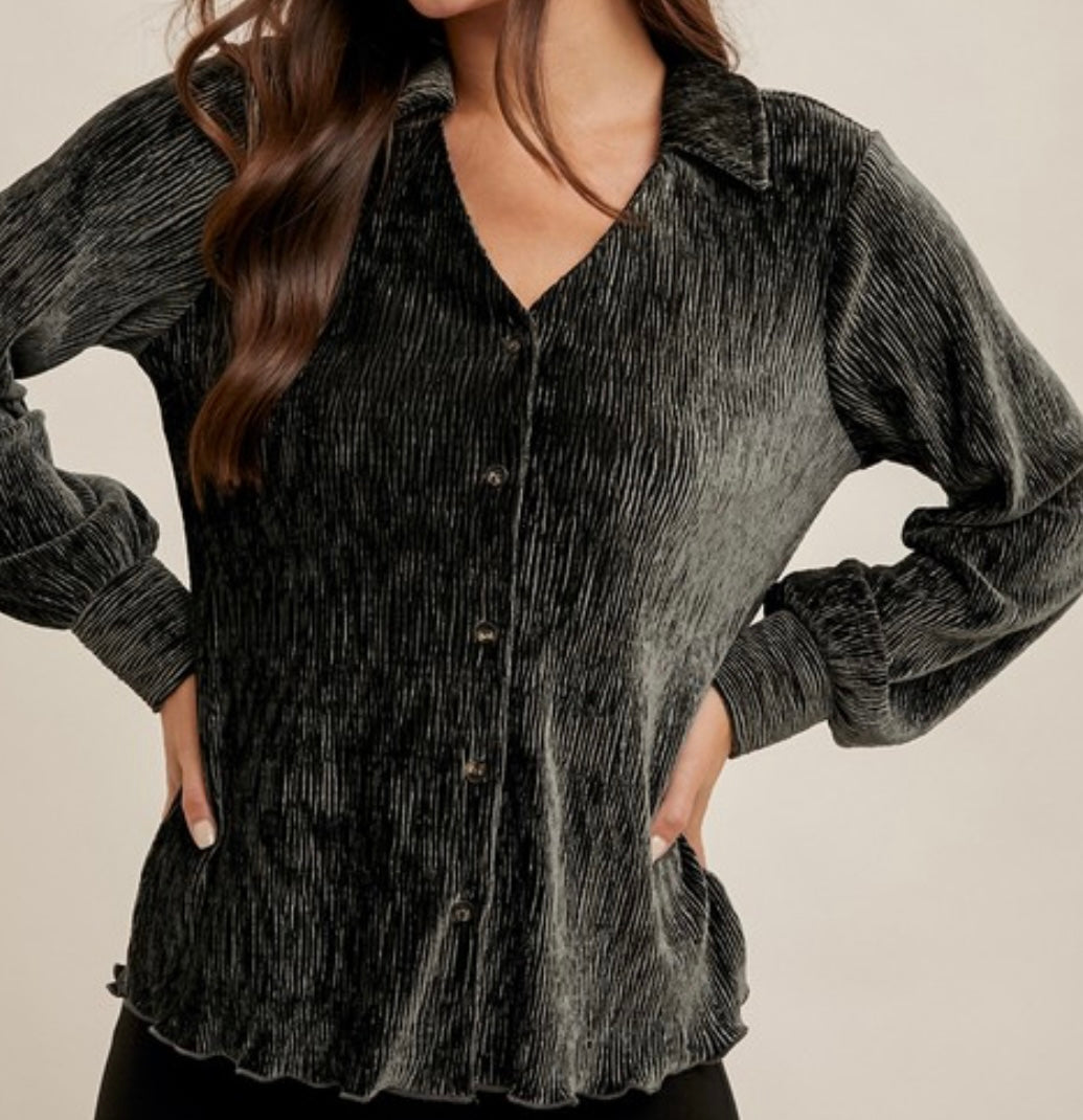 Crinkle Velvet Top