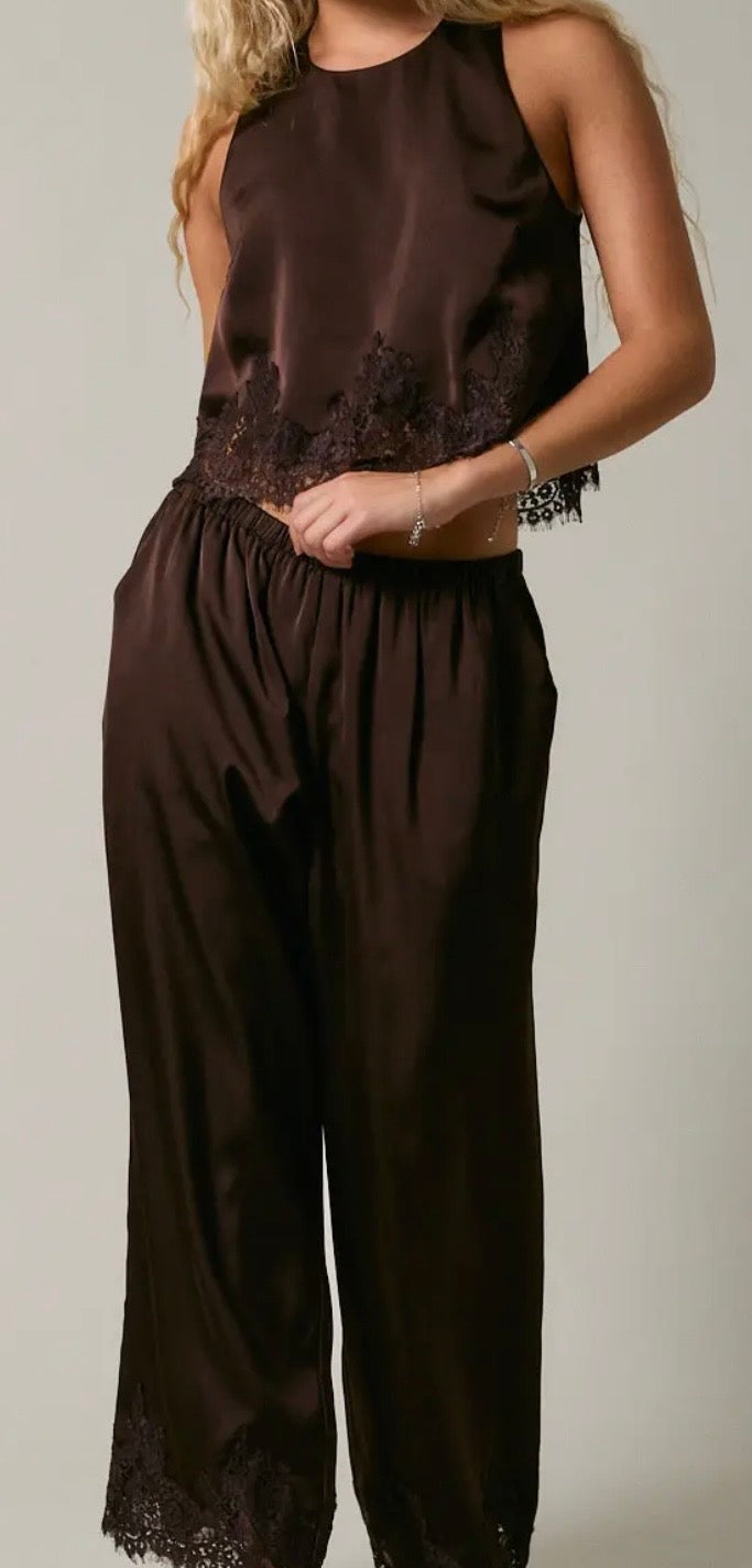 Satin & Lace Pants