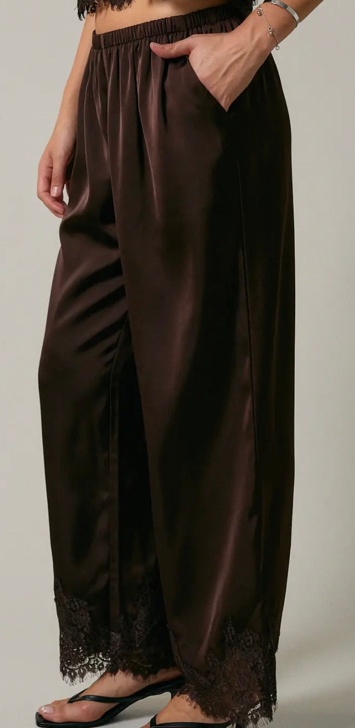 Satin & Lace Pants