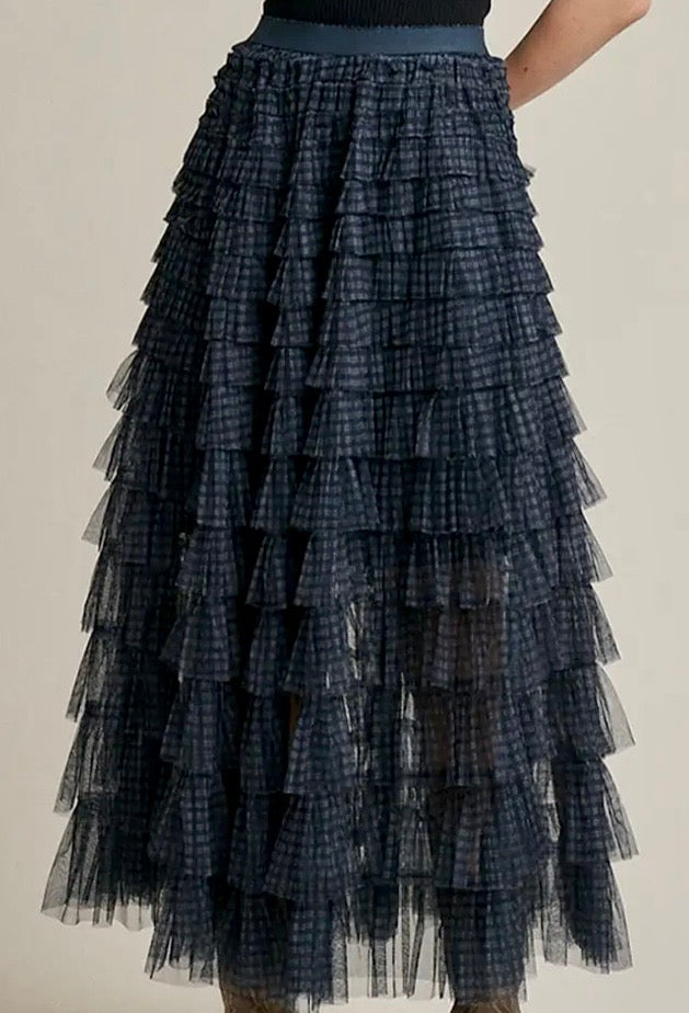 Mesh Ruffled Skirt
