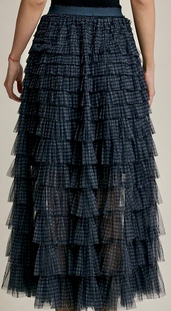 Mesh Ruffled Skirt
