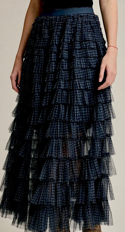 Mesh Ruffled Skirt