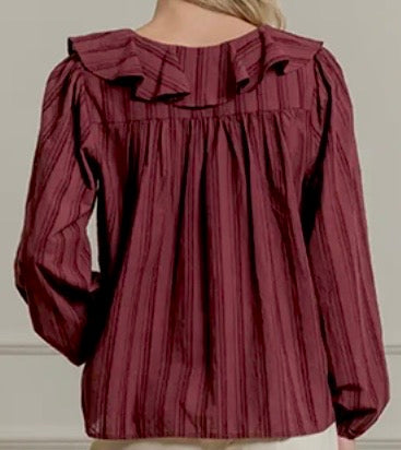 Ruffled Stripe Blouse