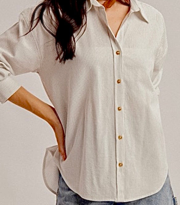 White Pinstripe Shirt