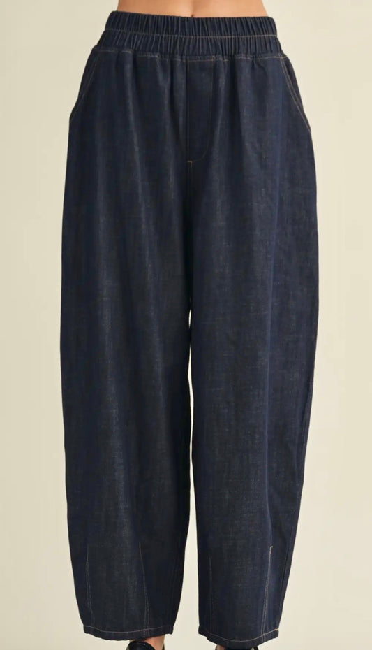 Dark Denim Barrel Jeans