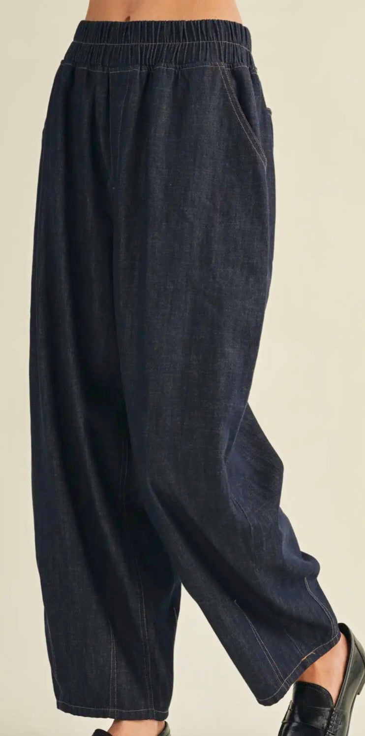 Dark Denim Barrel Jeans