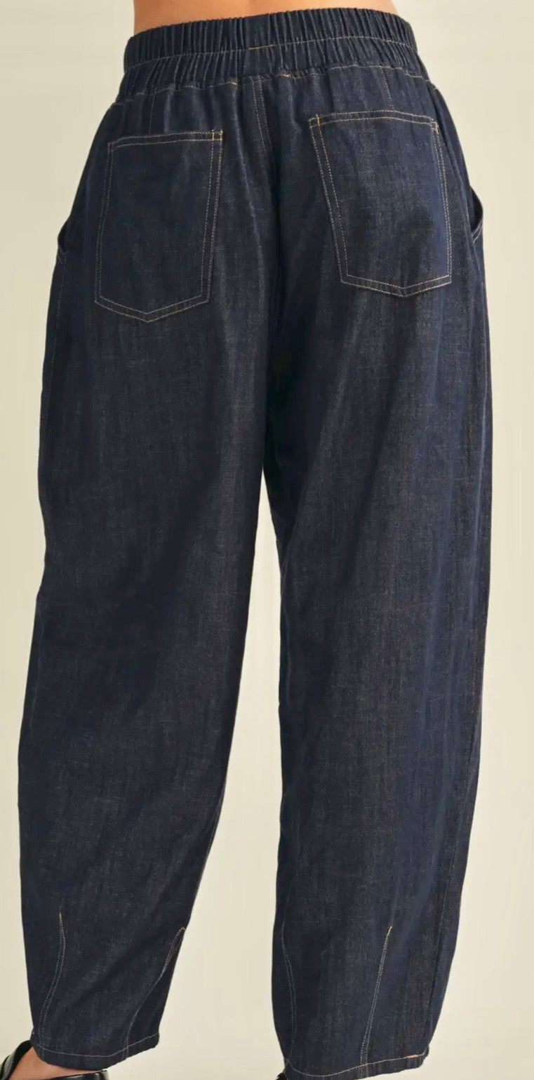 Dark Denim Barrel Jeans