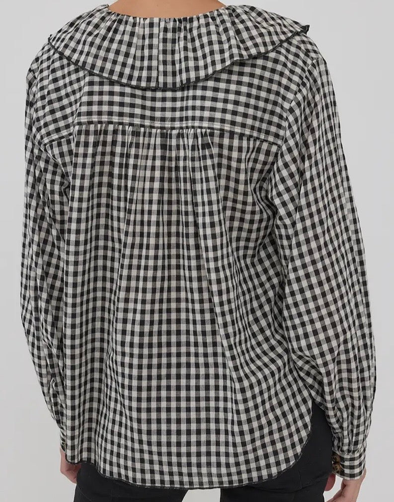 Ruffle Gingham Blouse