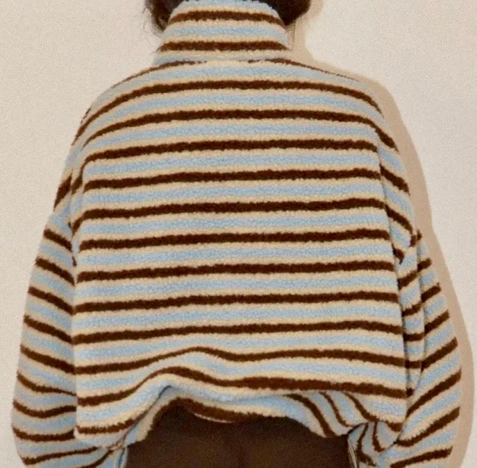 Striped Sherpa Pullover
