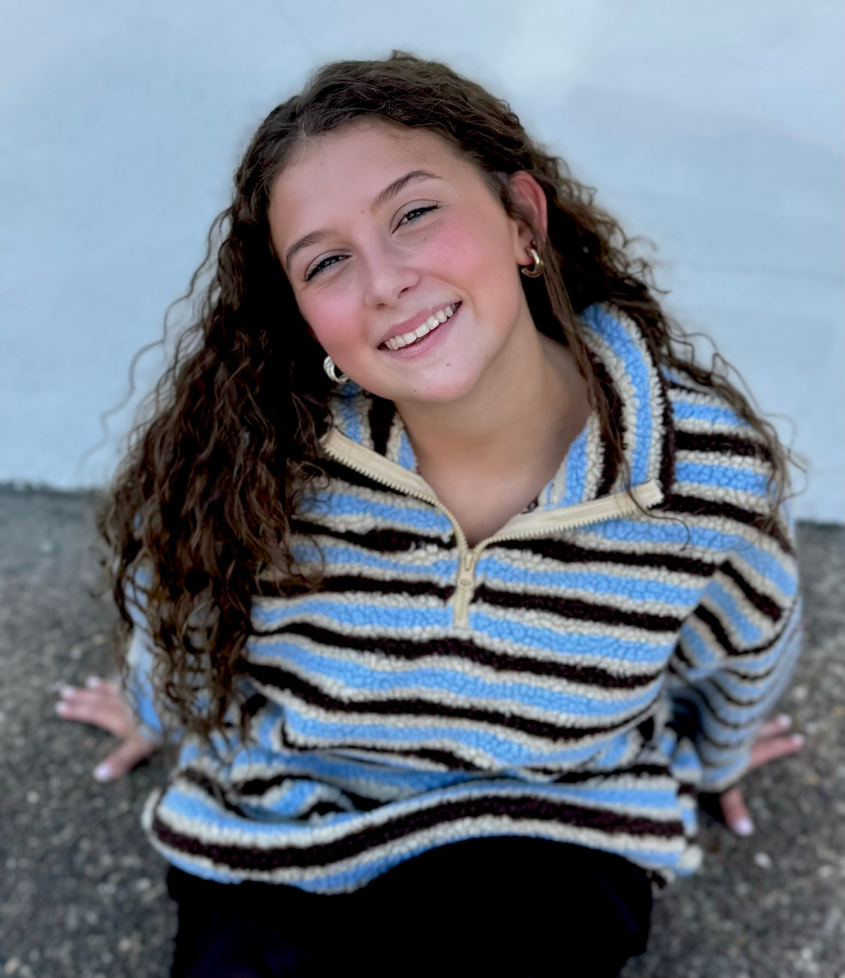 Striped Sherpa Pullover