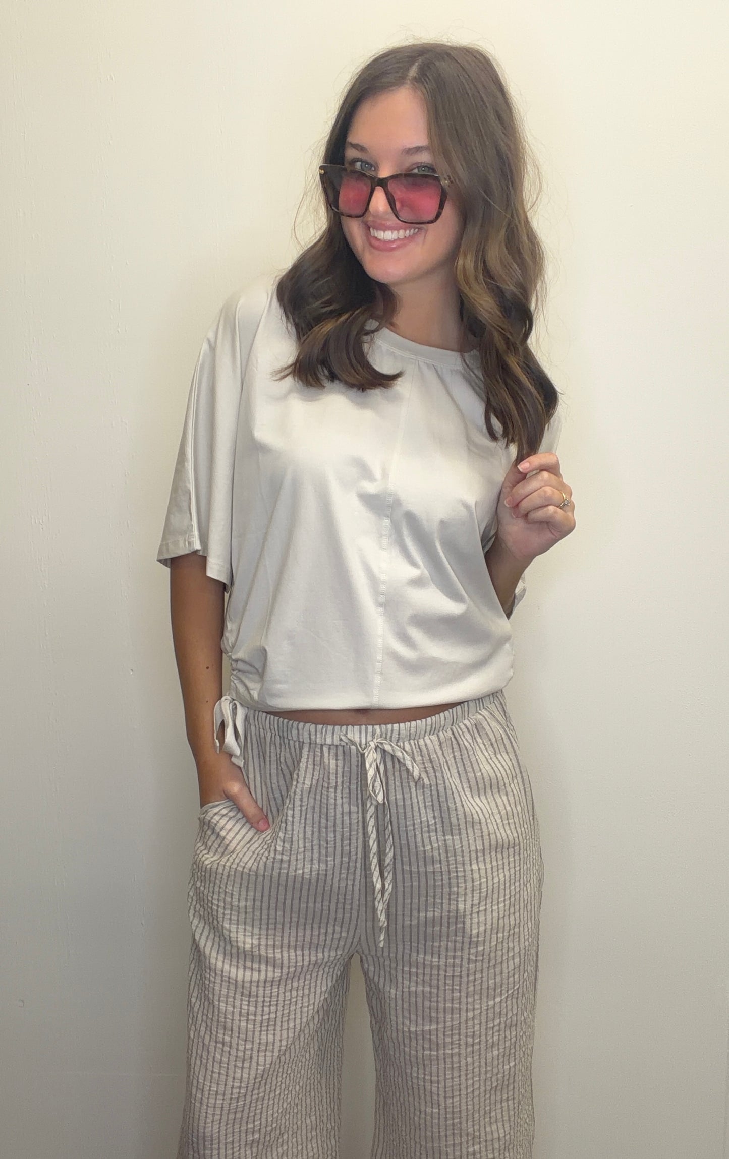 Striped Drawstring Pants