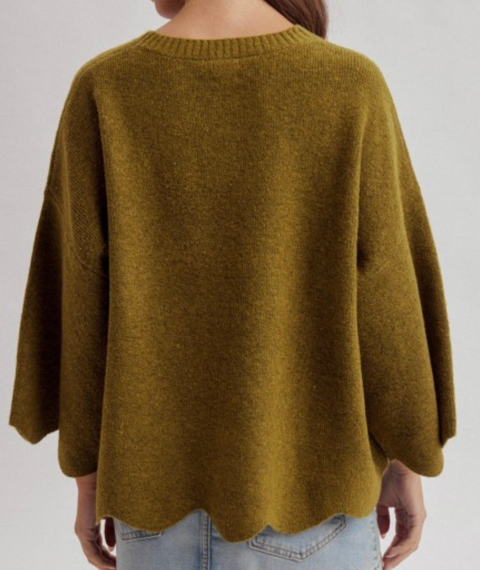 Scallop Hem Sweater