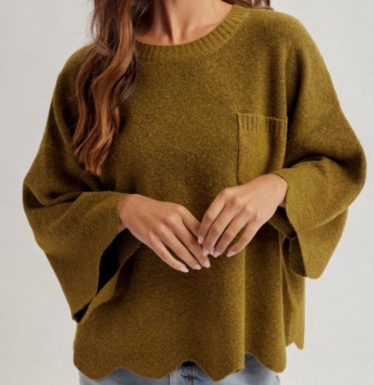 Scallop Hem Sweater
