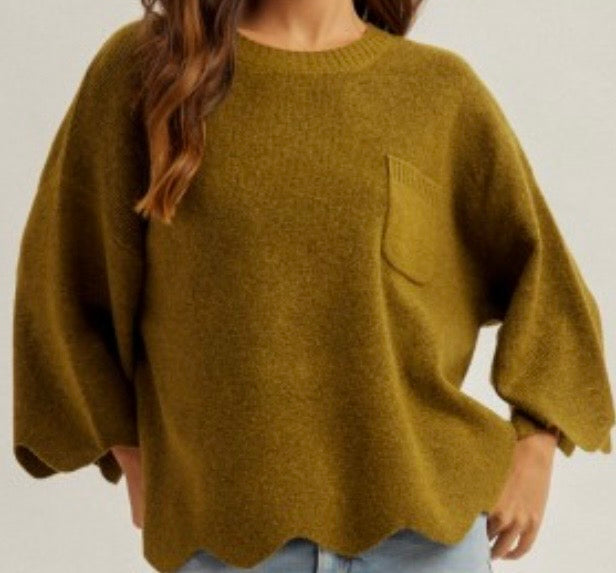 Scallop Hem Sweater