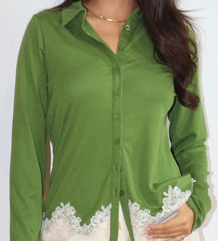 Lace Trim Knit Cardigan