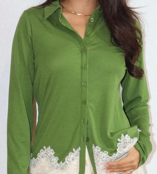 Lace Trim Knit Cardigan