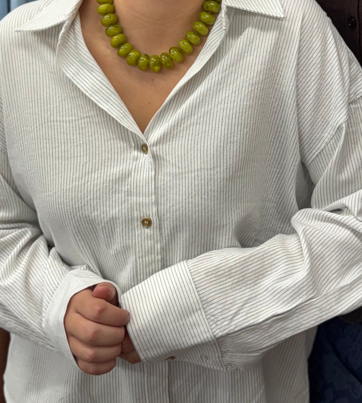 White Pinstripe Shirt