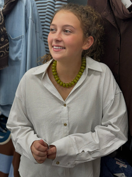 White Pinstripe Shirt