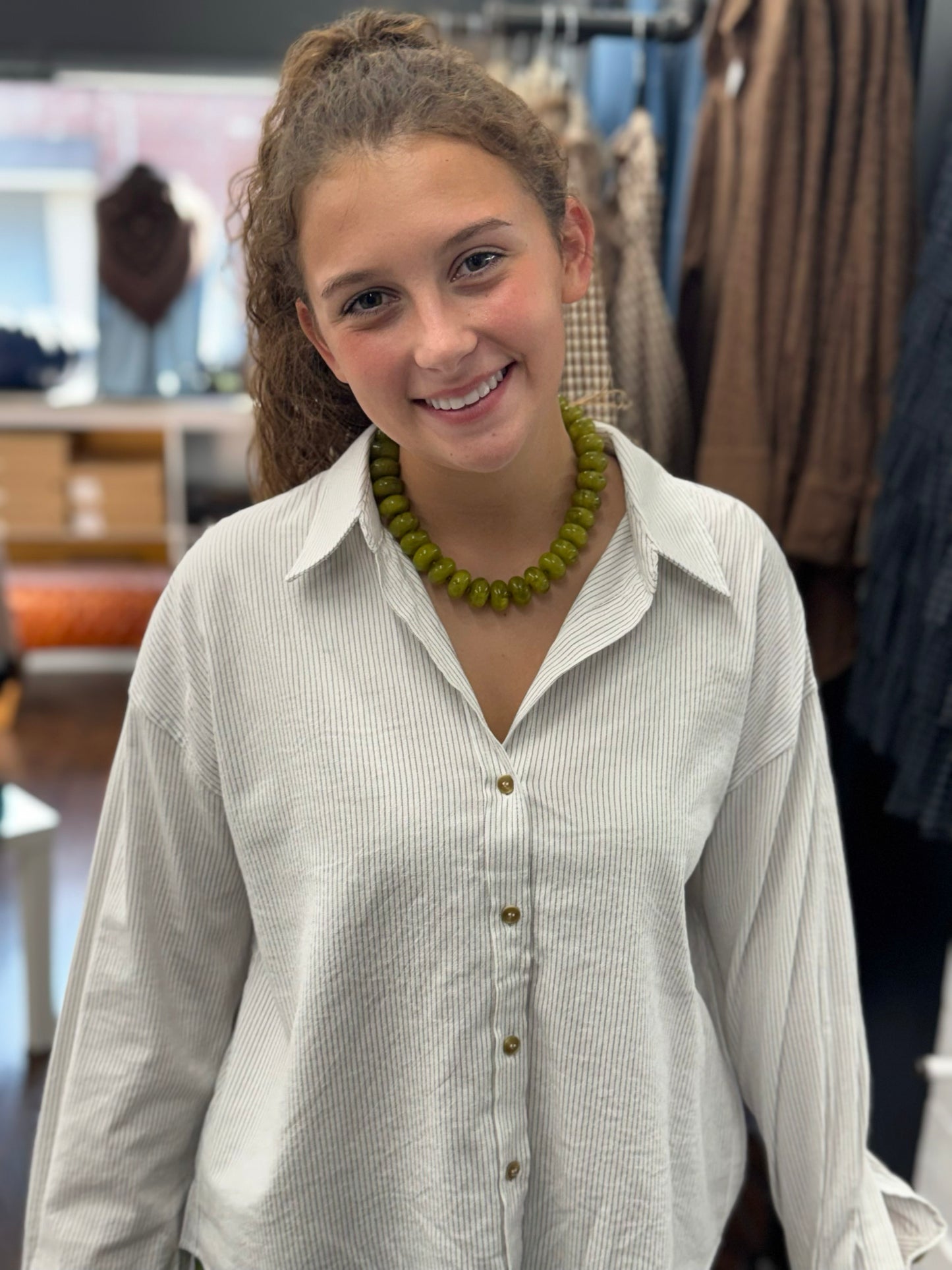 White Pinstripe Shirt