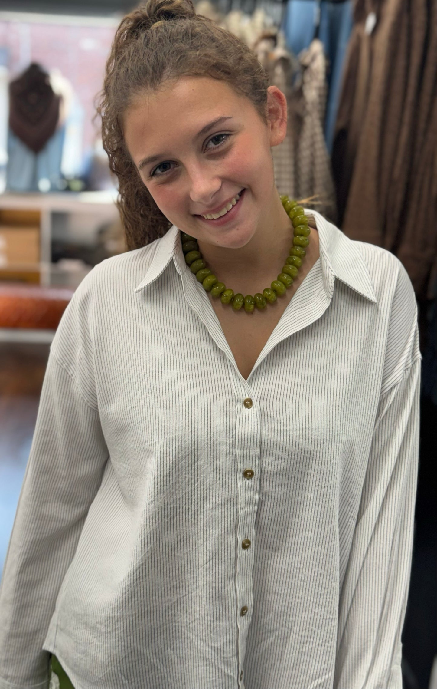 White Pinstripe Shirt
