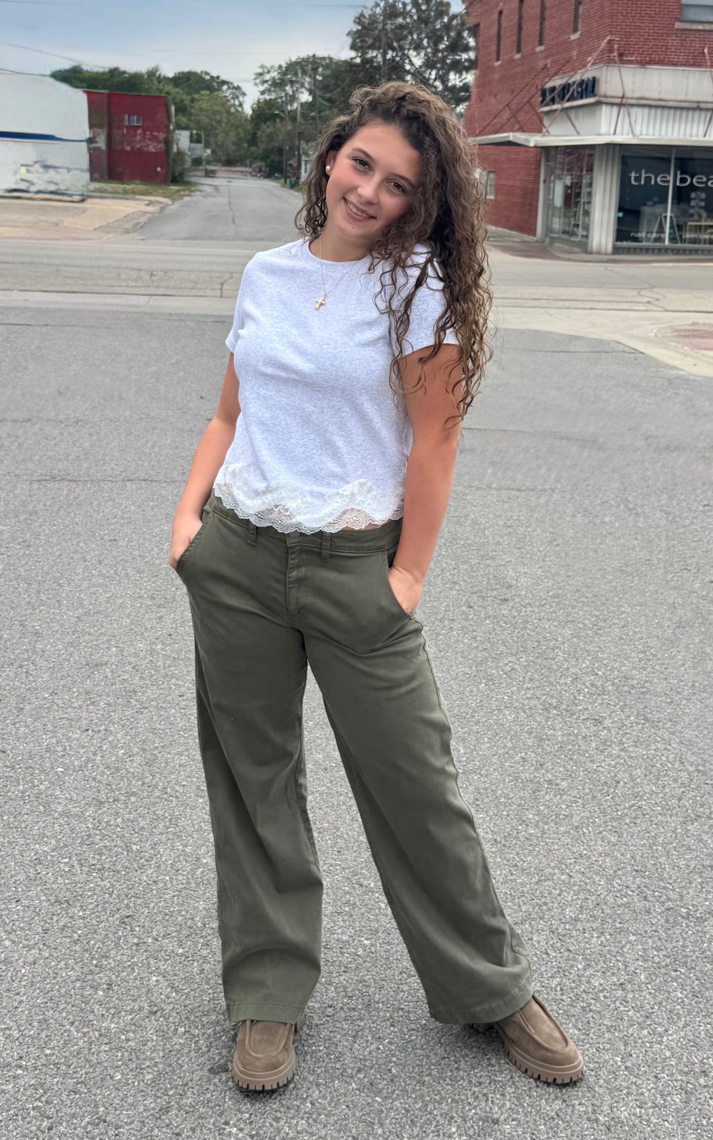Heather Gray Lace Tee