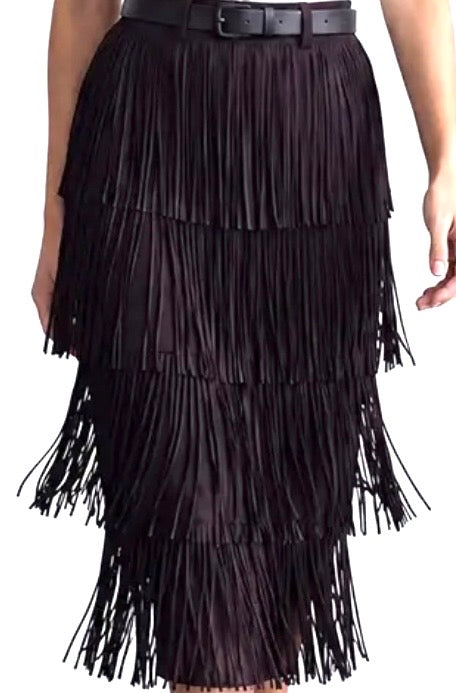 Fringe Maxi Skirt