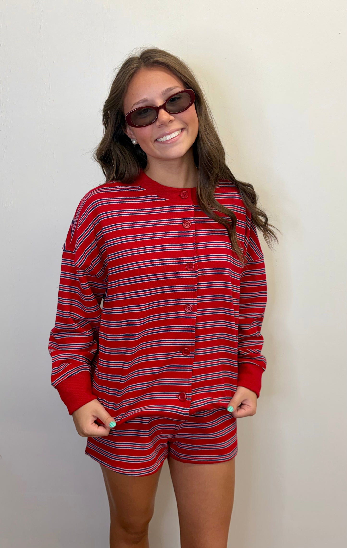 Red Striped Shorts