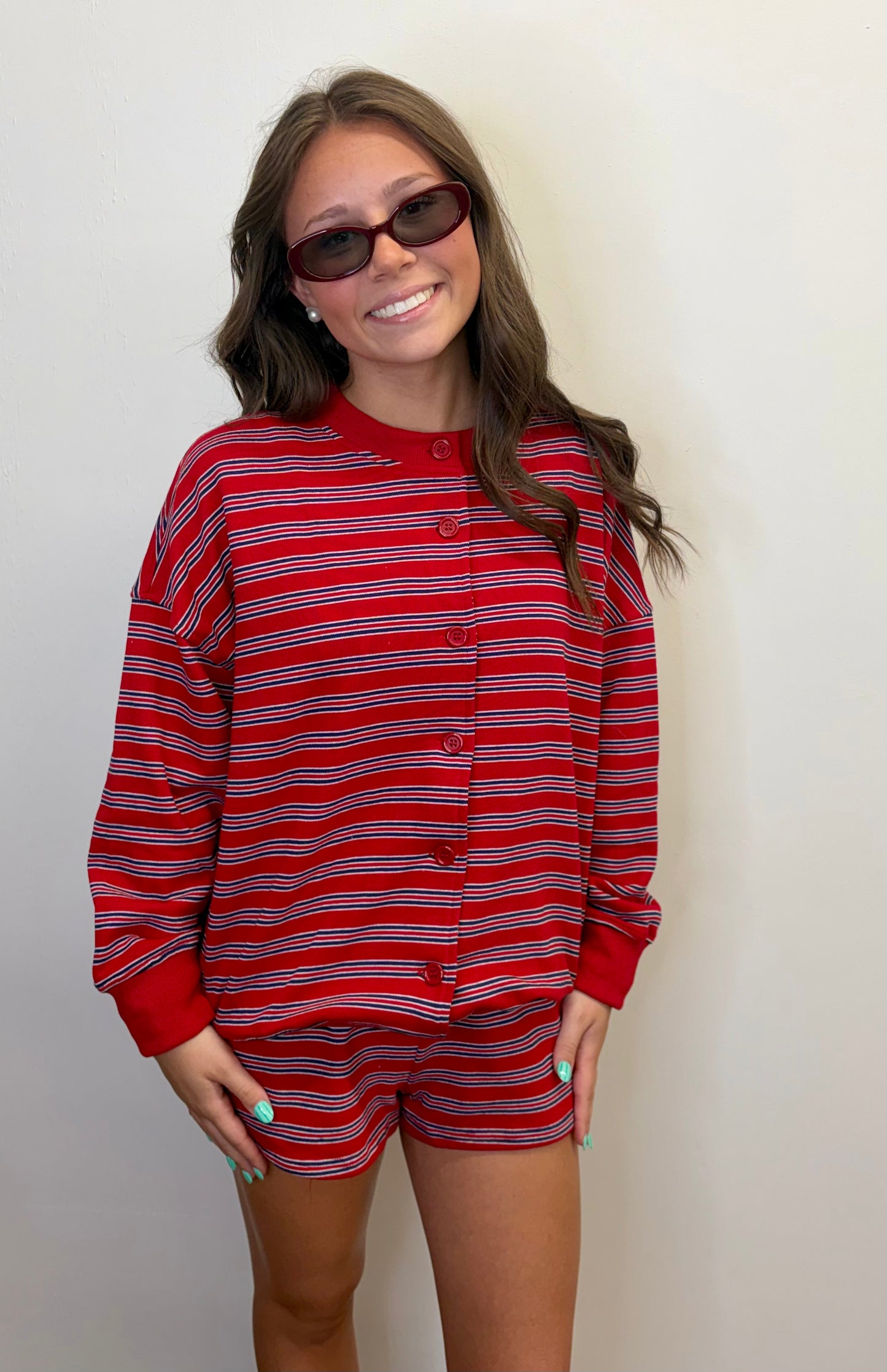 Red Striped Shorts