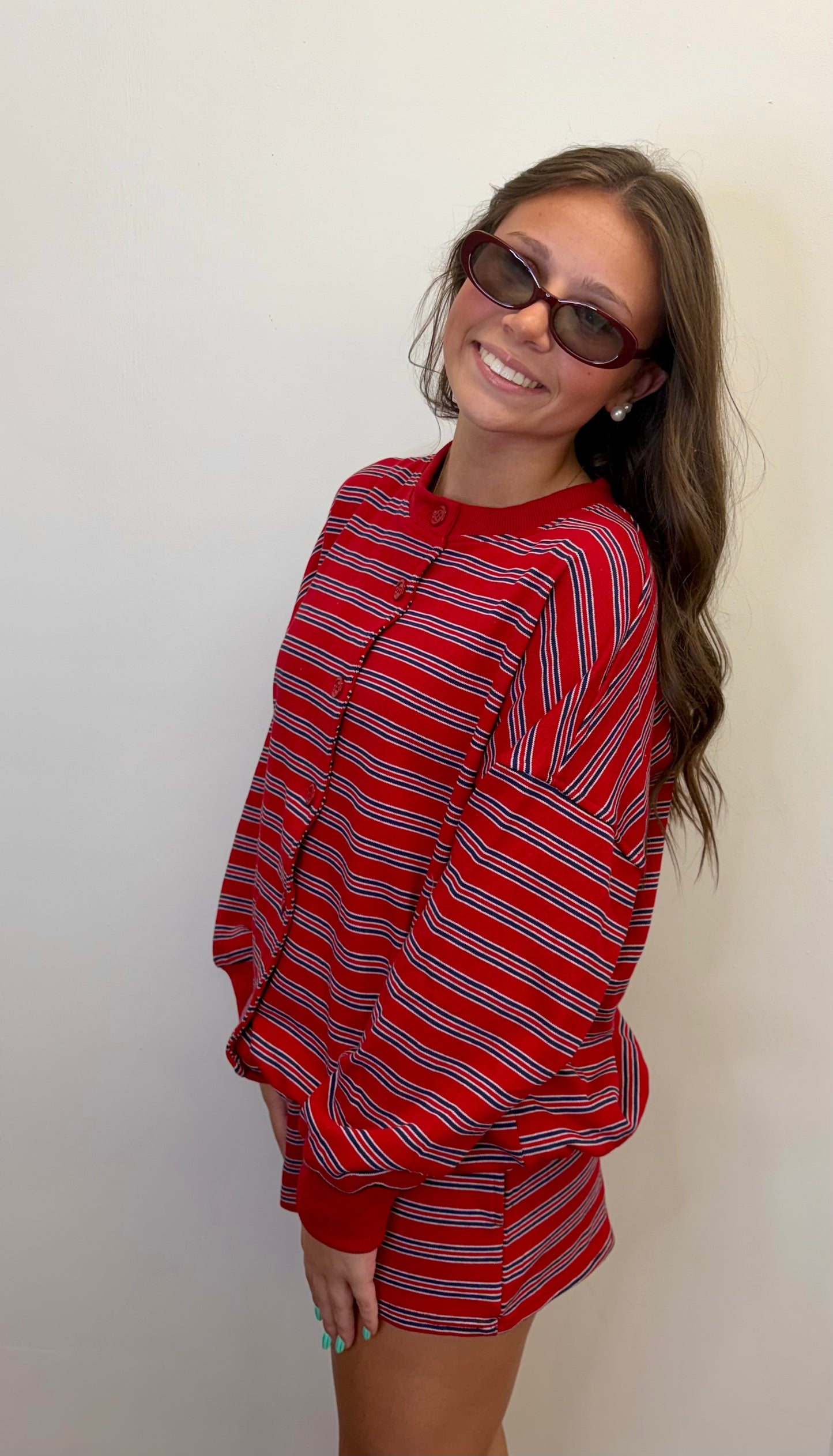 Red Striped Shorts