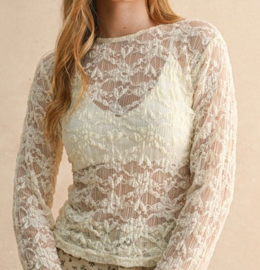 Cream Floral Top
