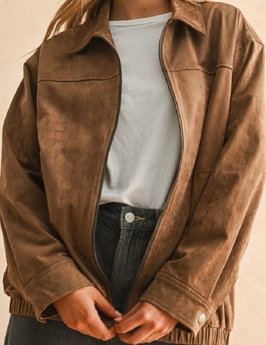 Suede Bomber Jacket