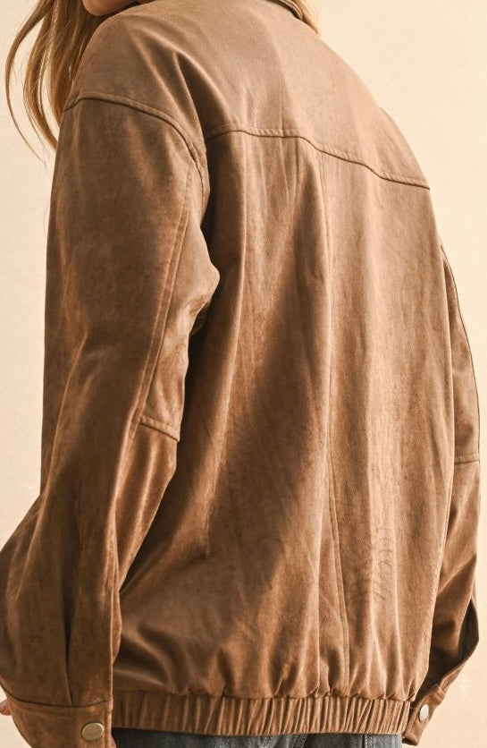 Suede Bomber Jacket