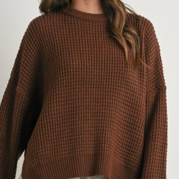 Brown Waffle Sweater