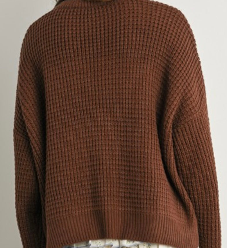 Brown Waffle Sweater