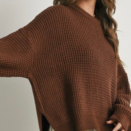 Brown Waffle Sweater