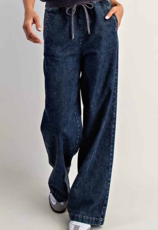 Wide Leg Denim Pants