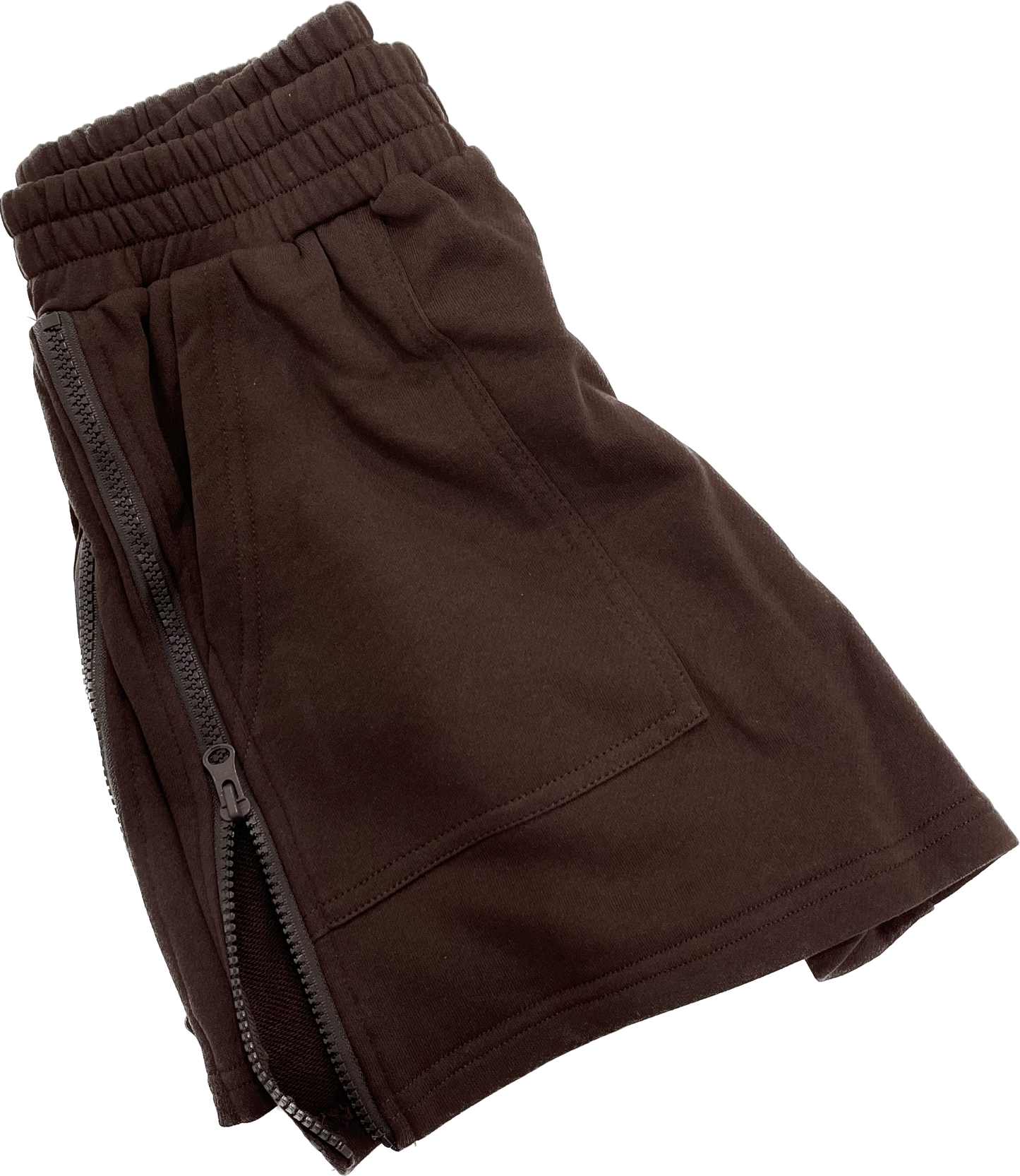 Chocolate Side Zipper Shorts