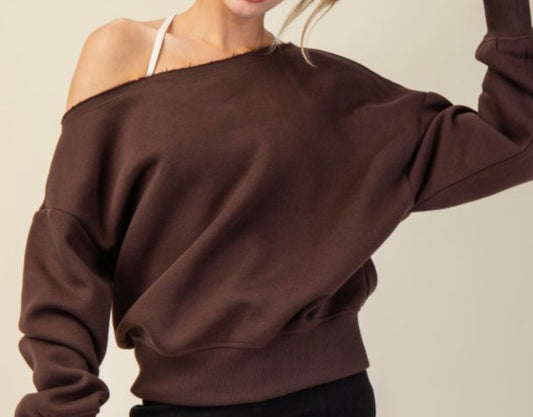 Off Shoulder Terry Top