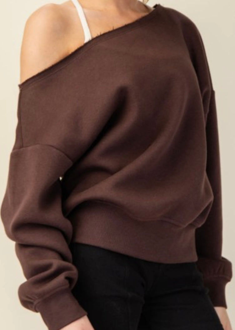Off Shoulder Terry Top