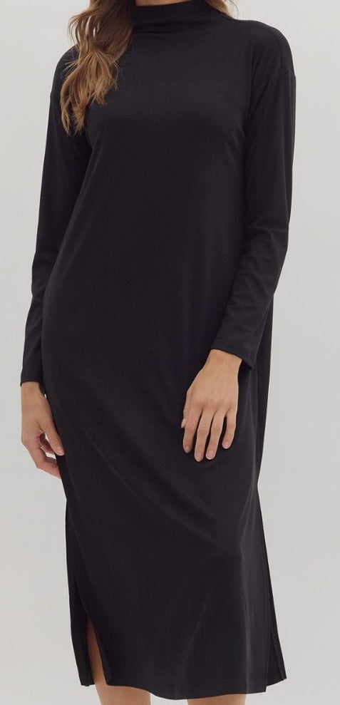 Mock Neck Midi Dress