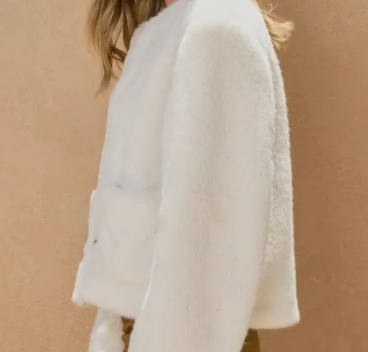 White Faux Fur Jacket