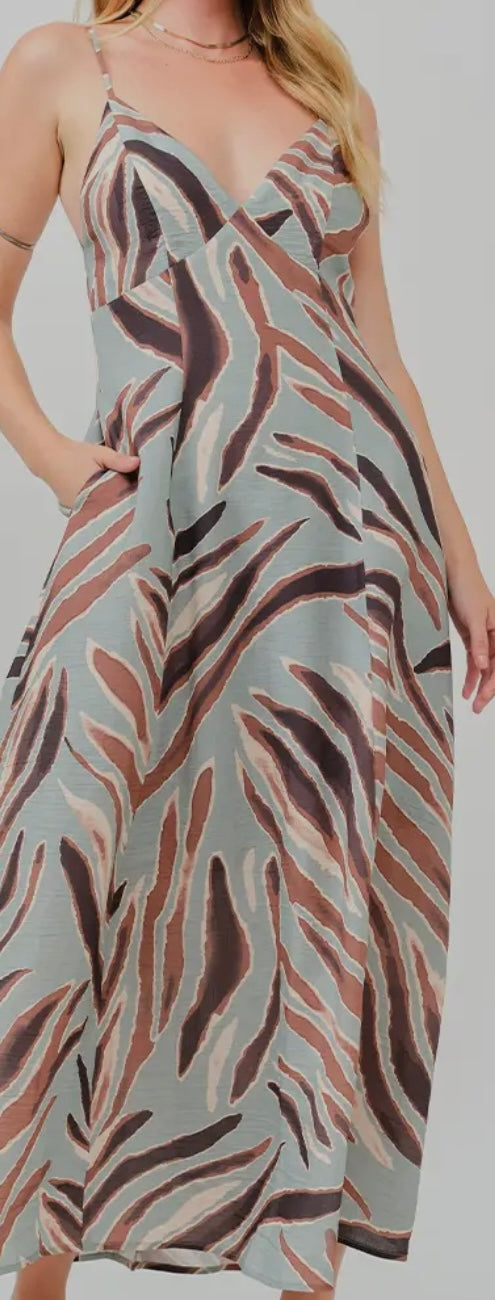 Abstract Animal Print Maxi