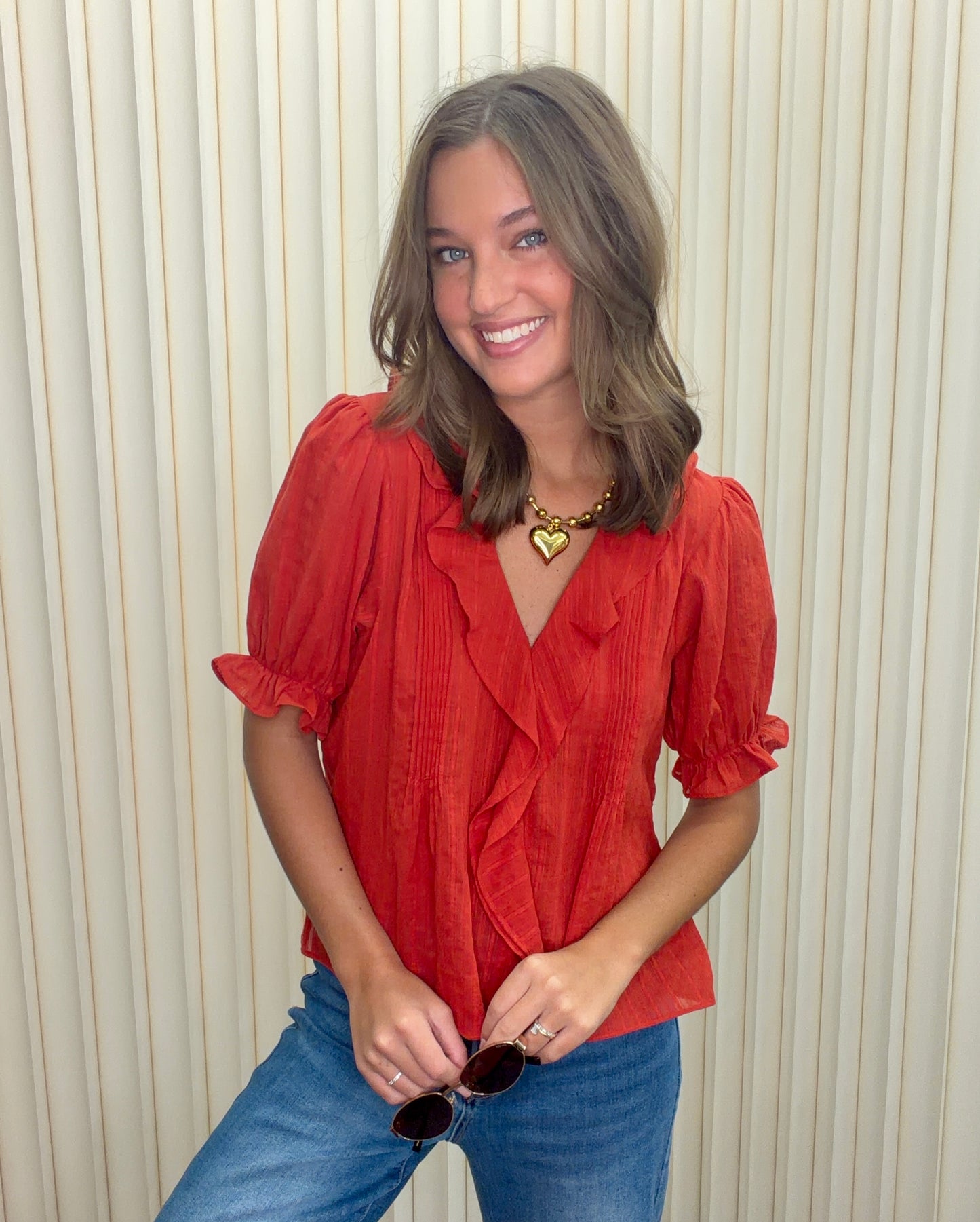 Ruffled Cotton Top