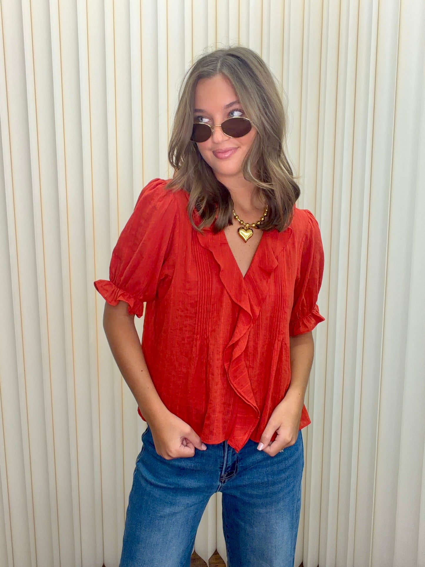 Ruffled Cotton Top