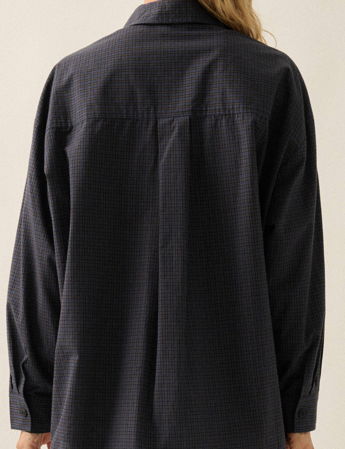 Navy Plaid Oversize Shirt